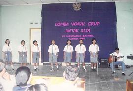 Salah satu peserta lomba vocal grup antar SLTA se kabupaten Bantul di Aula Bekas Rumah Dinas