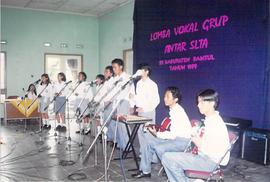 Salah satu peserta lomba vocal grup antar SLTA se kabupaten Bantul di Aula Bekas Rumah Dinas