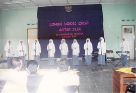 Salah satu peserta lomba vocal grup antar SLTA se kabupaten Bantul di Aula Bekas Rumah Dinas