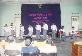 Salah satu peserta lomba vocal grup antar SLTA se kabupaten Bantul di Aula Bekas Rumah Dinas