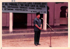 Kepala Kantor Departemen Agama Kabupaten Bantul memberikan laporan dan sambutan dihadapan Wakil G...